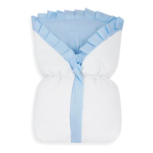 Kit Saco De Dormir E Manta Bebê 100% Algodão Thed Azul Bebê