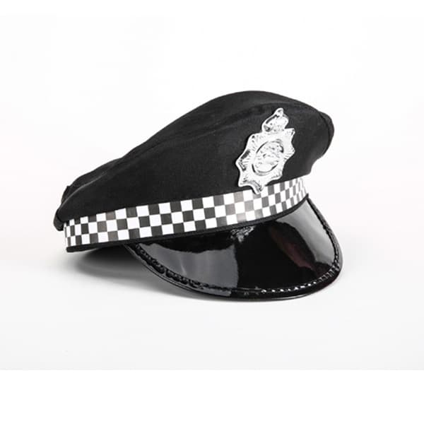 Chapéu Quepe Policial Preto - Fantasia Cosplay