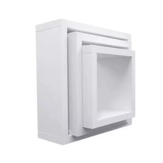 Kit Nicho 03 Nichos Quadrados Branco Decoração Quarto Sala - Compmovel