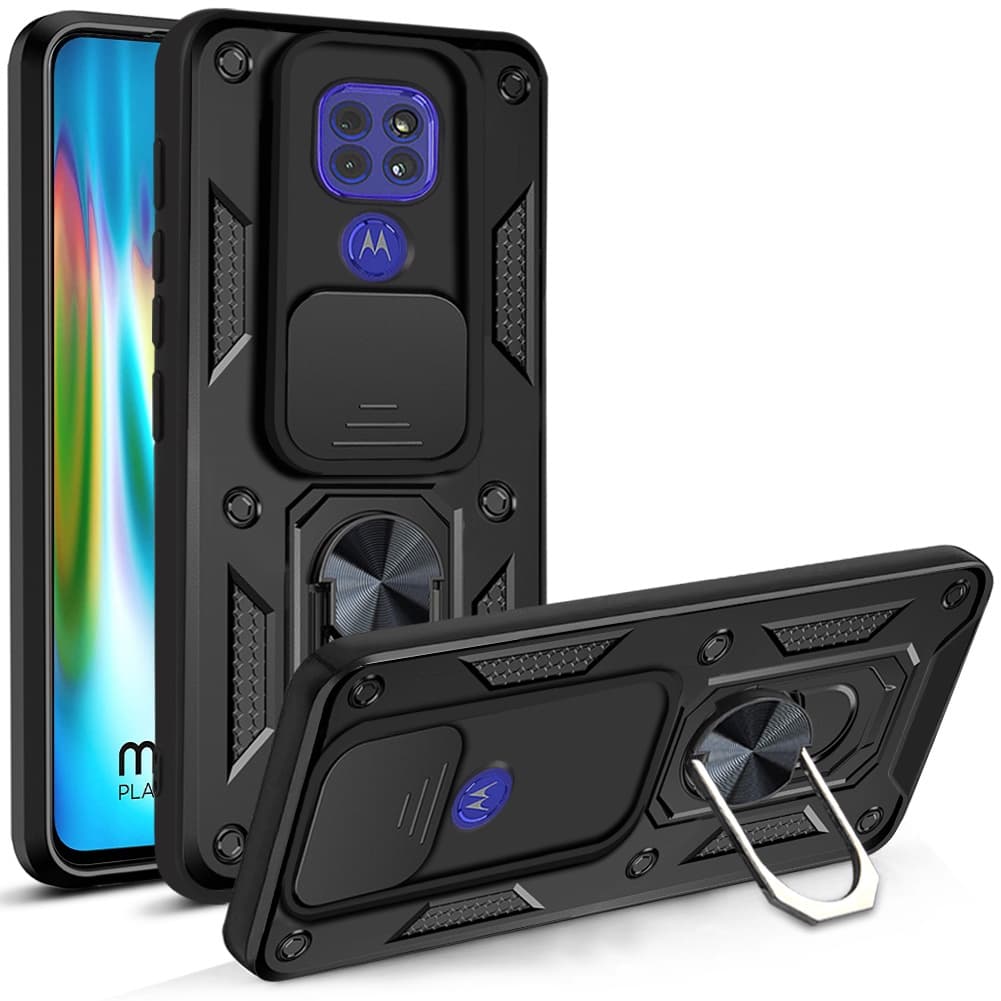 Capa De Lente Protetora Anti-Impacto Com Anel De Suporte Magnético Para Motorola Moto G9 Plus Play Power E7 G32 G42 G52 G53 G54 G62 G72 G73 G84 G60 G30 G20 G10 G13 G23 G60S G200 G50 4G 5G