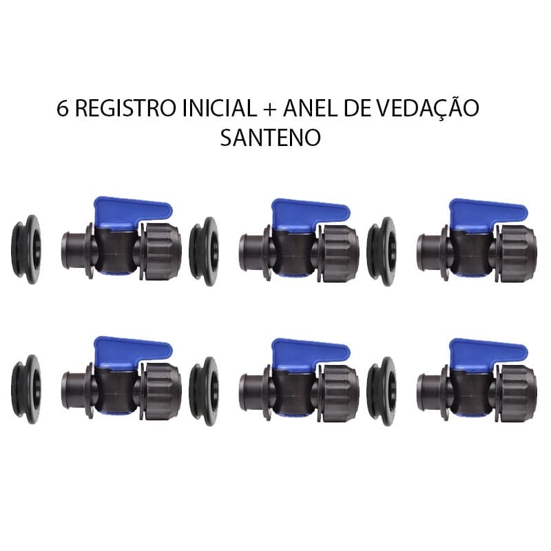 Kit 6 Registro Inicial +6 anel Vedação P/mangueira Santeno