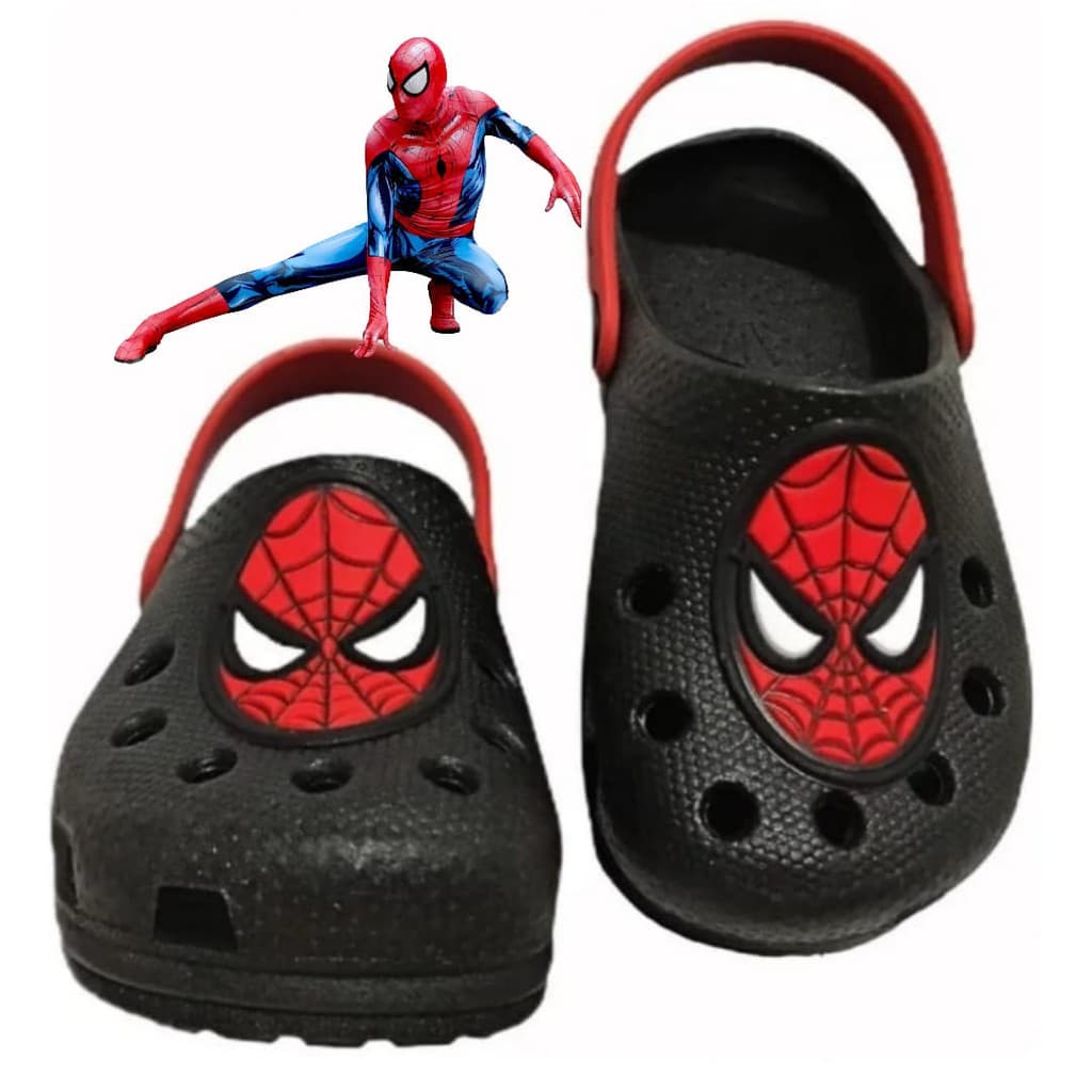 Babuche Chinelo Infantil Menino Homem Aranha Leve Macio Dia A Dia Colegio Piscina Praia Sandalia
