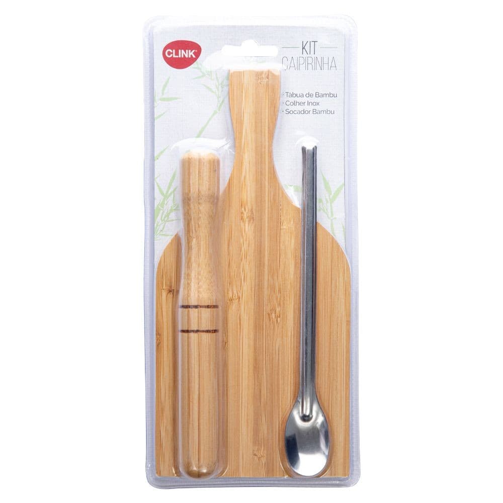 Kit Jogo De Caipirinha em Bambu 3 Peças