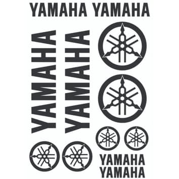 Cartela Adesivos Yamaha + Emblema (12 Unidades) + Brinde