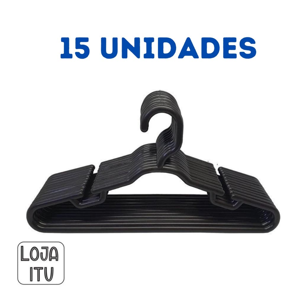 Kit 15 Unidades Cabides Infantis Reforçado Roupa Infantil Bebê