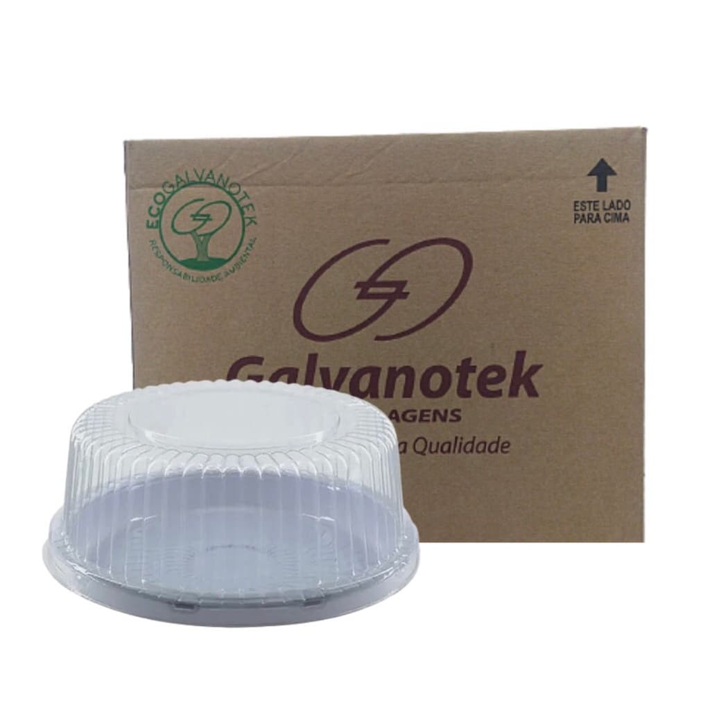 Embalagem para Bolo Torta 0,750kg - Galvanotek G32m 100 unidades (base preta)