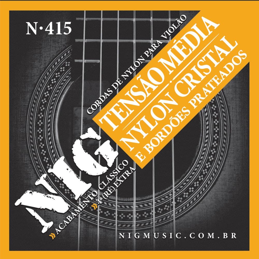 Encordoamentos Nylon Média Tensão Para Violão Nig N415.