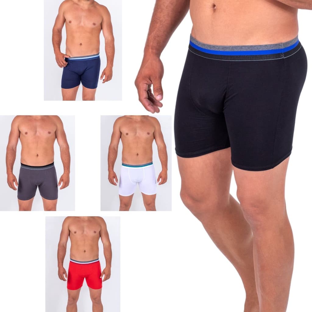Kit C/10 Boxer Long Leg Fibra Bambu Luxo Cueca Box Direto da Fábrica