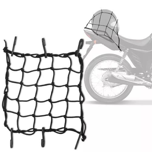 Rede Elástica Aranha Para Capacete Ou Carga 45x45 Preta