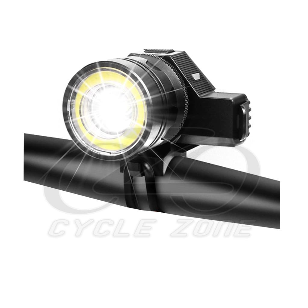 Farol Bike Potente Com Zoom Bateria Recarregável USB com Indicador de Carga