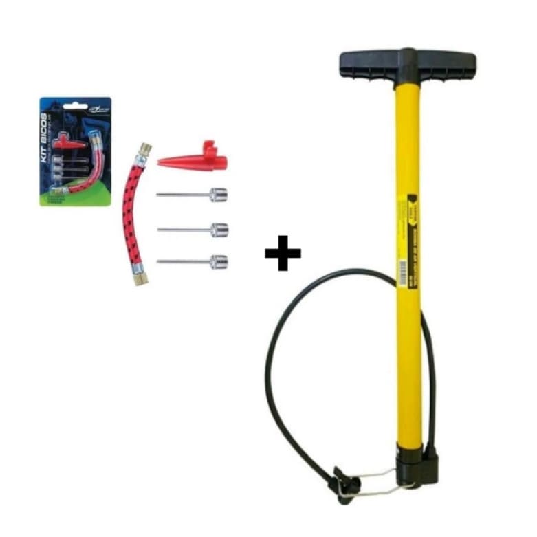 Bomba de encher pneu bike bicicleta moto infláveis + Jogo kit com Bicos  vertical fertak tools