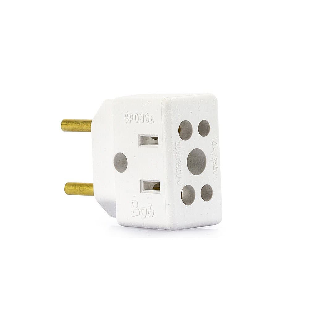 Adaptador Tomada 10a 15a 16a 20a = 110v 220v = PARA LAVADORA DE ALTA PRESSÃO = NÃO DERRETE O ADAPTADOR = ANTI CHAMA ( modelo Bob Esponja ) 3 Pinos Para 2 Pinos = Pode ser utilizado em tomada padrão antigo ou tomada novo padrão nbr 14136