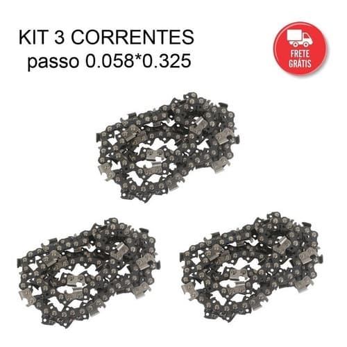 Kit 3 Correntes Para Motosserra Sabre 20 Promoção
