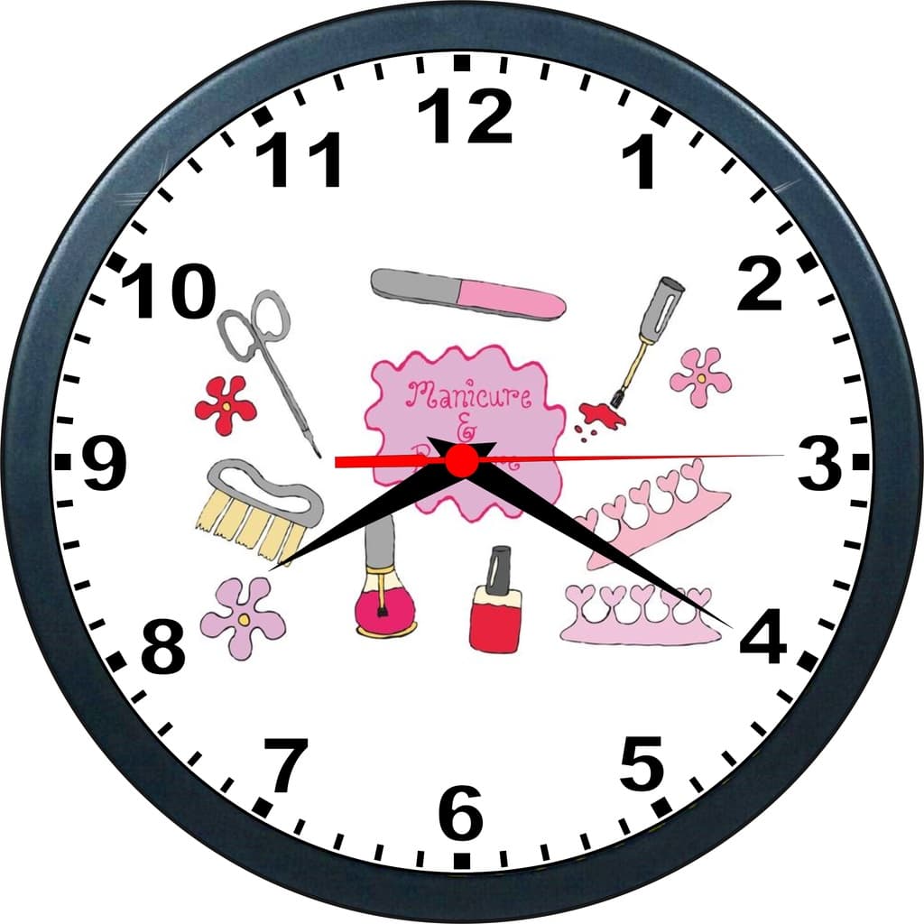 Relógio De Parede  Manicure - Salão De Beleza - Cabeleireira - 24cm