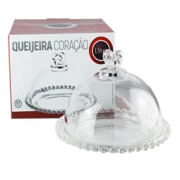 Queijeira De Cristal Com Tampa Coração Lyor -20cm