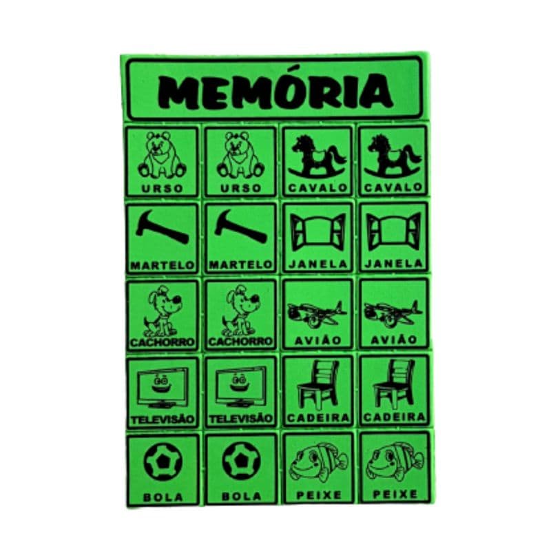 Jogo de Memória Objetos em Eva 20 x 15 cm e 5 de espessura
