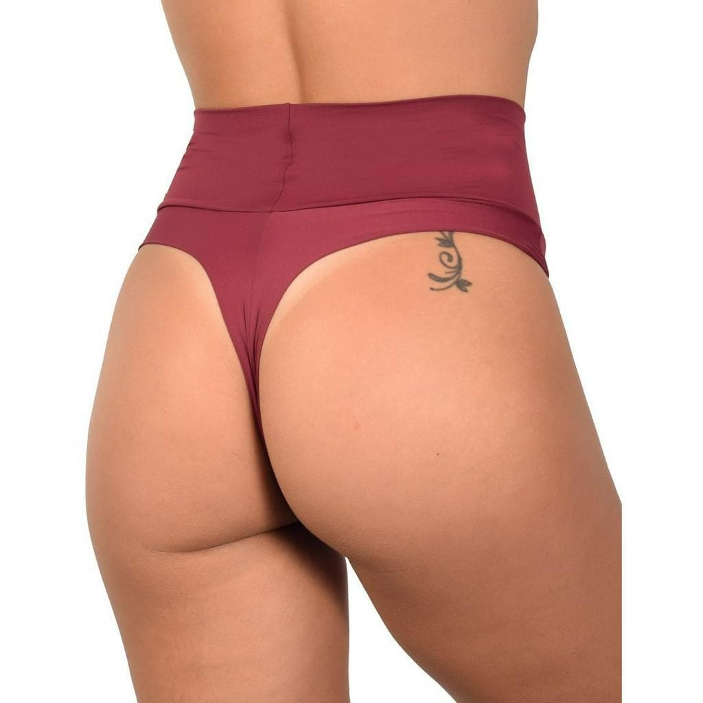 Kit 3 Calcinhas Modeladoras Fio Dental Duplo Cintura Alta Poliamida Conforto e Sensualidade