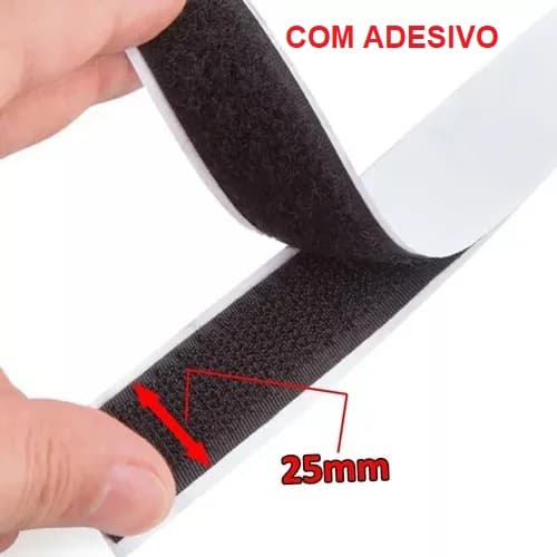 Fecho De Contato - 5 Metros - 25mm - Fixa Tela Mosquiteira Artesanato Fixa Objetos - Macho E Fêmea