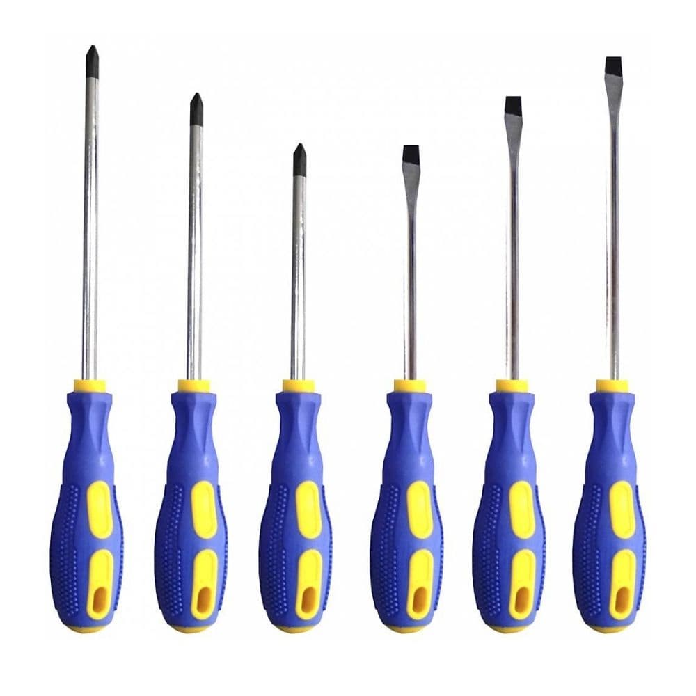 Kit Jogo Chave De Fenda/Philips com 6 peças De Aço Profissional Emborrachada Com Imã na Ponta