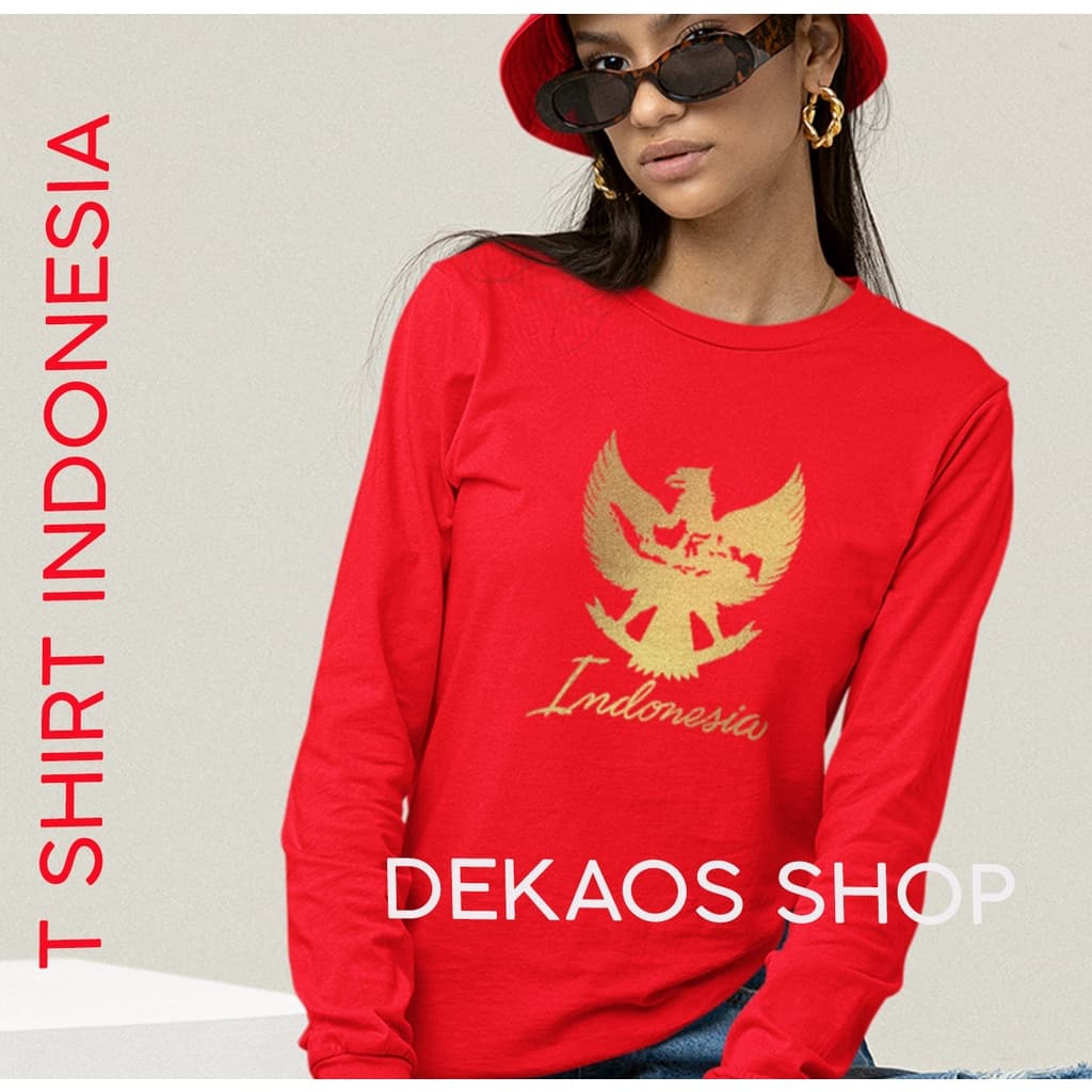 Camisa MERAH Vermelha E Branca Agosto/T-SHIRT Adulto 17/De 17 17AN/Roupas Indonésia GARUDA DEKAOS SHOP 1170LO GOLD