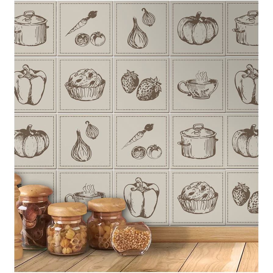 Adesivo Azulejo Alimentos para Área Gourmet 1,00 mt
