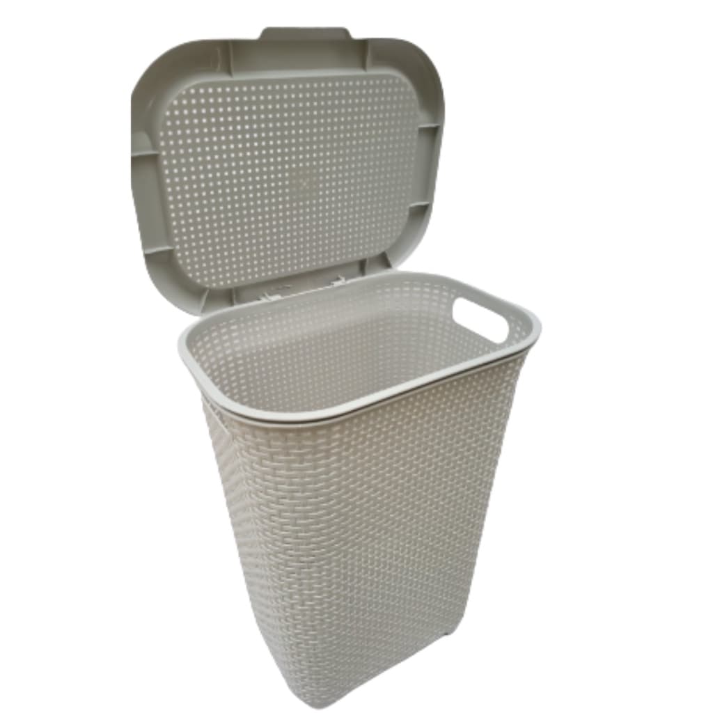 Cesto Para Roupas Rattan Monte Libano Cor Cinza  30 Litros