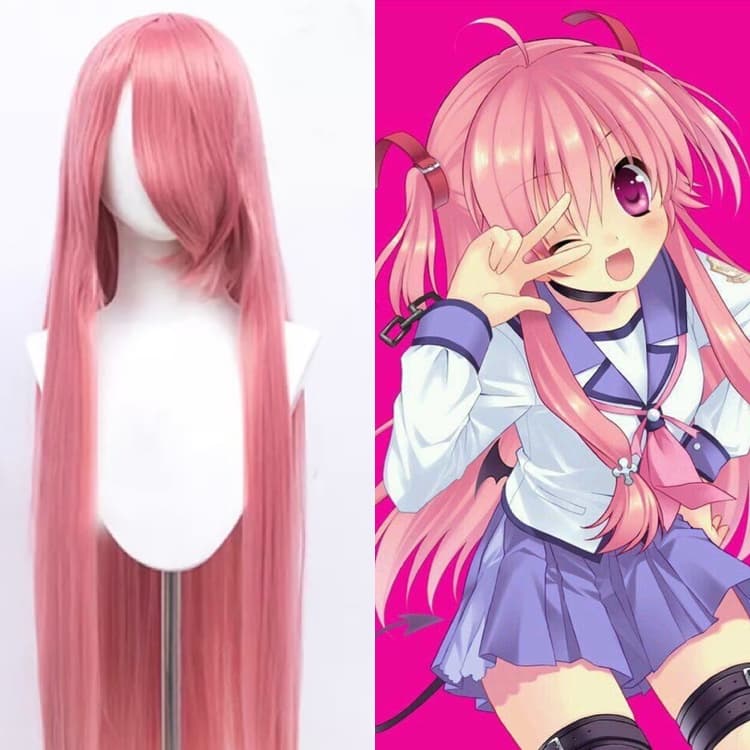 Peruca Rosa Pastel - Rosa Salmão - Serve para Cosplay Yuno