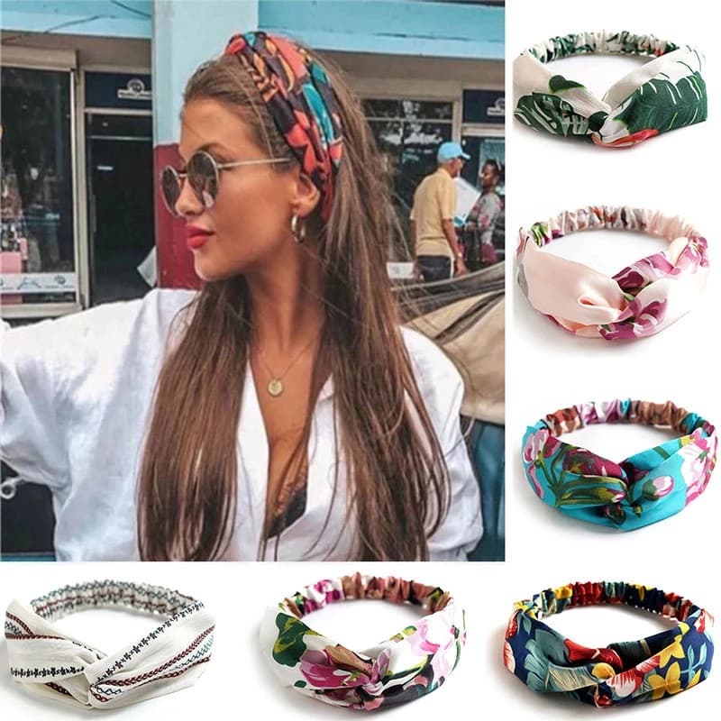 Bandana/Faixa De Cabeça Feminina Estilo Boêmio/Turbante Cruzado Para Mulheres