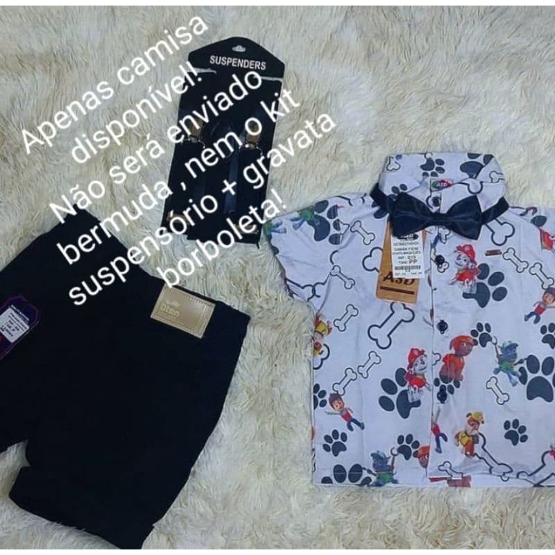 Camisa social infantil Patrulha canina / Camisa para aniversário de menino Patrulha Canina