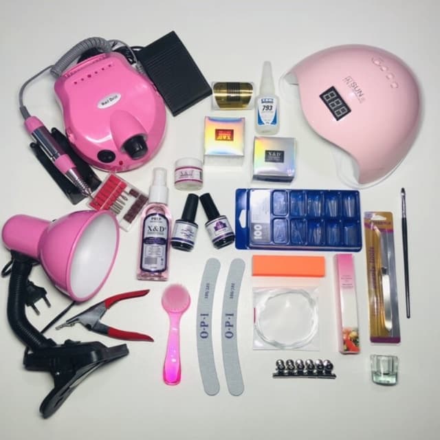 Kit Alongamento de Unha Fibra Acrigel Gel X&D XED Cabine Lixadeira Eletrica Motor Manicure Nail Unha Luminária nº39