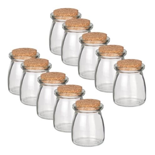 10 Potes Vidro Com Tampa Cortica 100ml