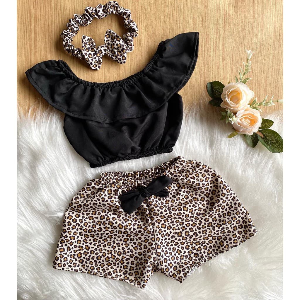 Cropped + Short + Tiara (kit infantil)Lindo! Só hoje!!