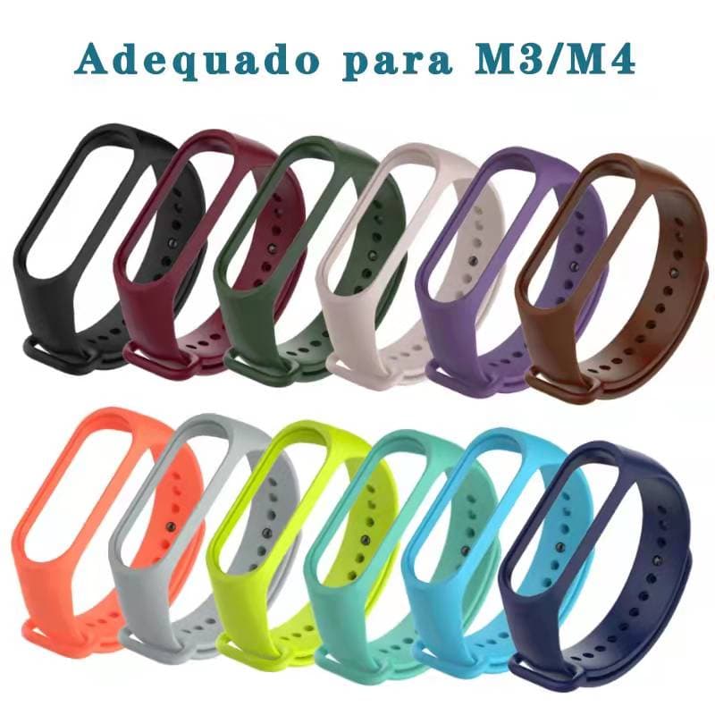 Pulseira Relogio Para Sever  Mi Band 3 e 4 5 6 Mi3 Mi4 Mi5 Mi6 silicone novo Moda de Personalidade Mudar cor
