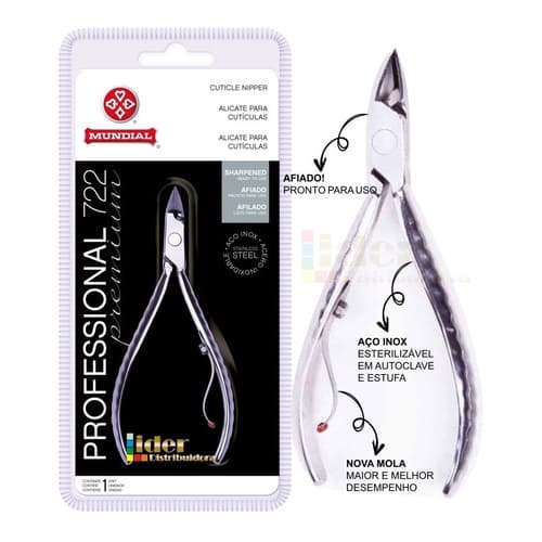 Original Alicate 722 Mundial Inox Profissional Cutícula
