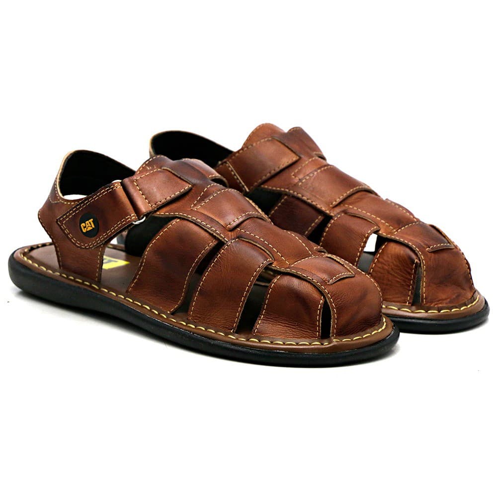 Sandália Masculina Caterpillar De Couro Legitimo Original