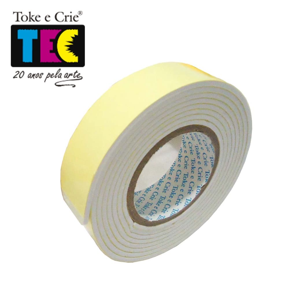 Fita Banana Adesiva De Espuma Dupla Face 19mmx1,5m Toke e Crie