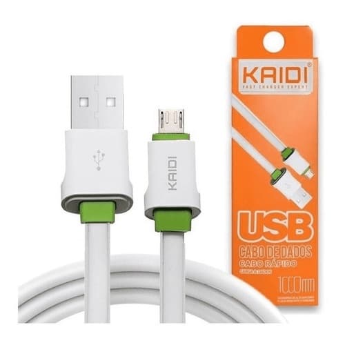 Cabo USB Carga e Dados Kaidi IOS 1 Metro - cabo carregamento rápido 🍎