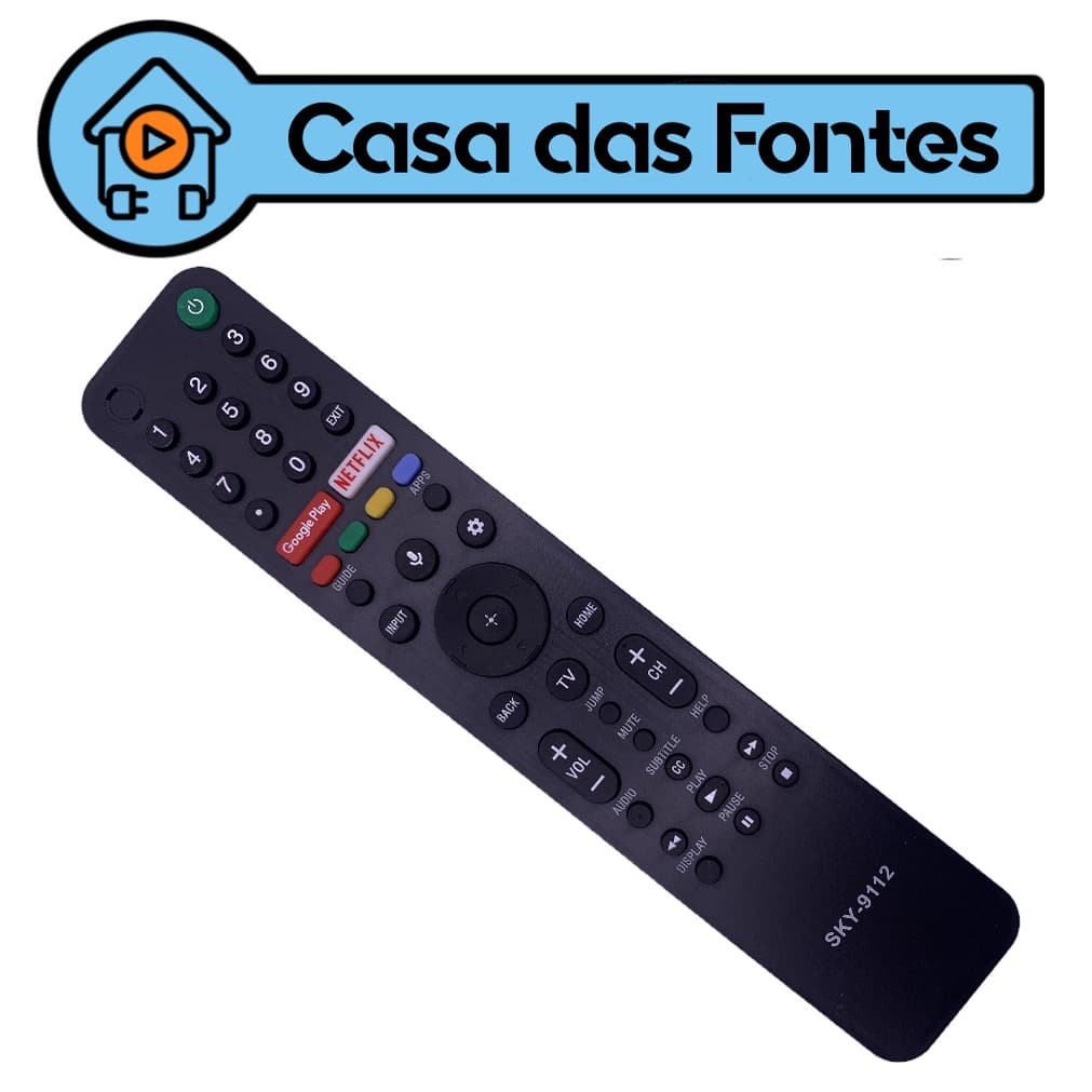 Controle Remoto Tv Sony GloboPlay Netflix Sem Voz 9112