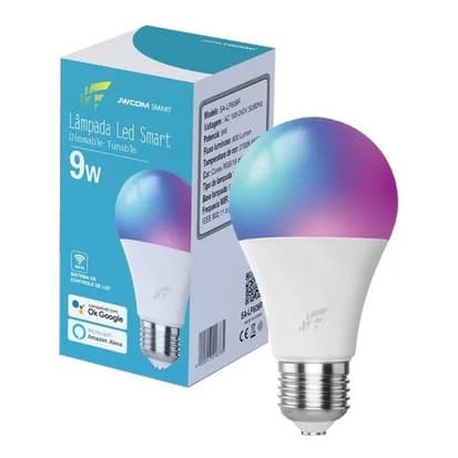 Smart Lâmpada Inteligente Led RBG WiFi JWCOM 9w Alexa E Google