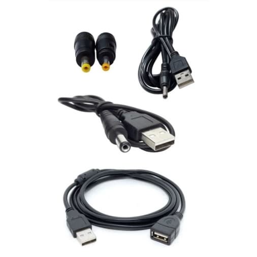 Kit 2 Cabos Ac/usb + 2 Adaptador Para Encaixe + Extensor 1,5