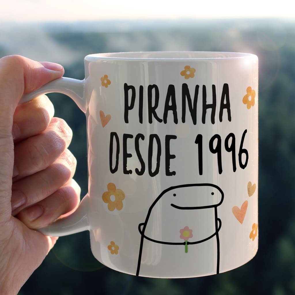 CANECA PERSONALIZADA FLORK MEME - CANECA CERÂMICA BRANCA PERSONALIZADA