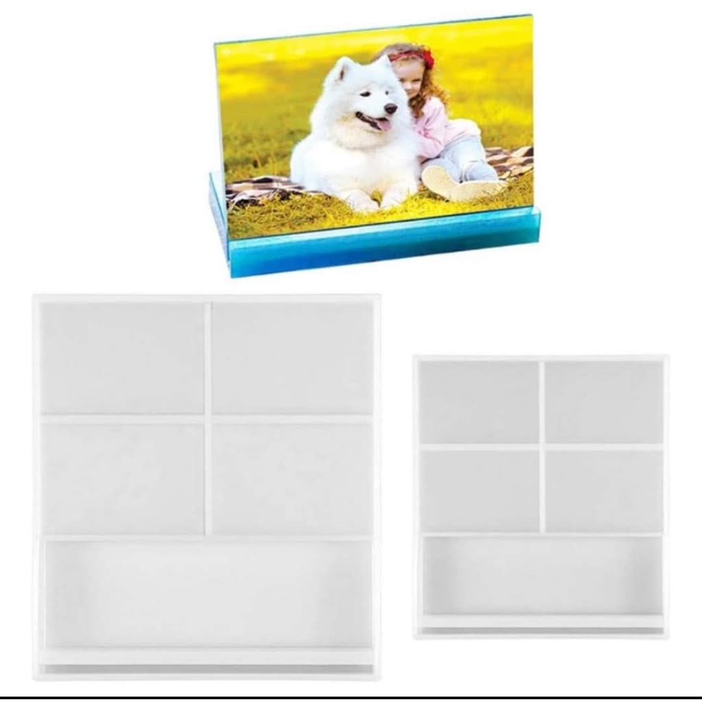 Molde de silicone porta retrato retangular | Placa Pix para resina epóxi