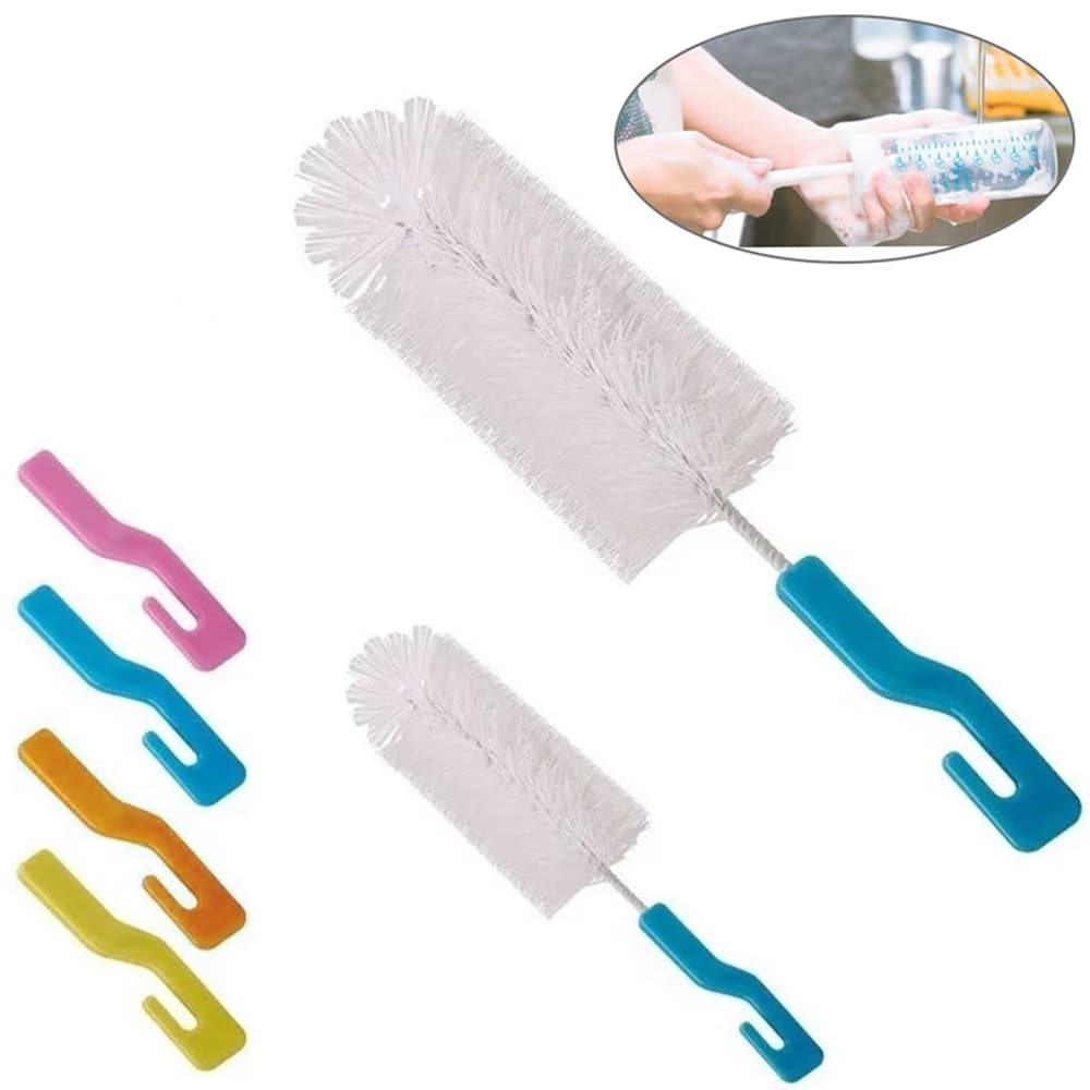 Conjunto De Escovas 2 Peças Para Lavar Mamadeira e Bico Utensílio De Limpeza De Cozinha