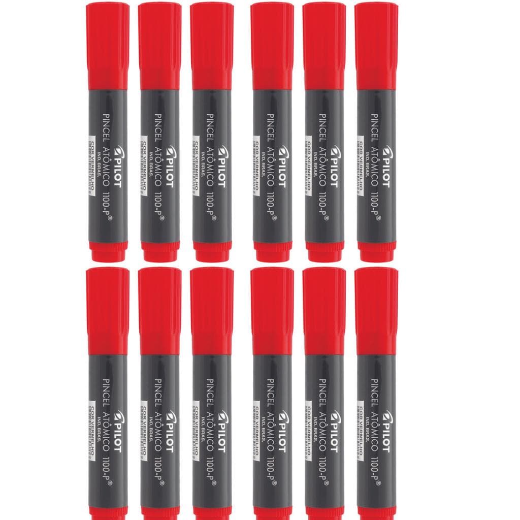 Pincel Atômico 1100-P Pilot Kit Com 12 Unidades cor vermelho