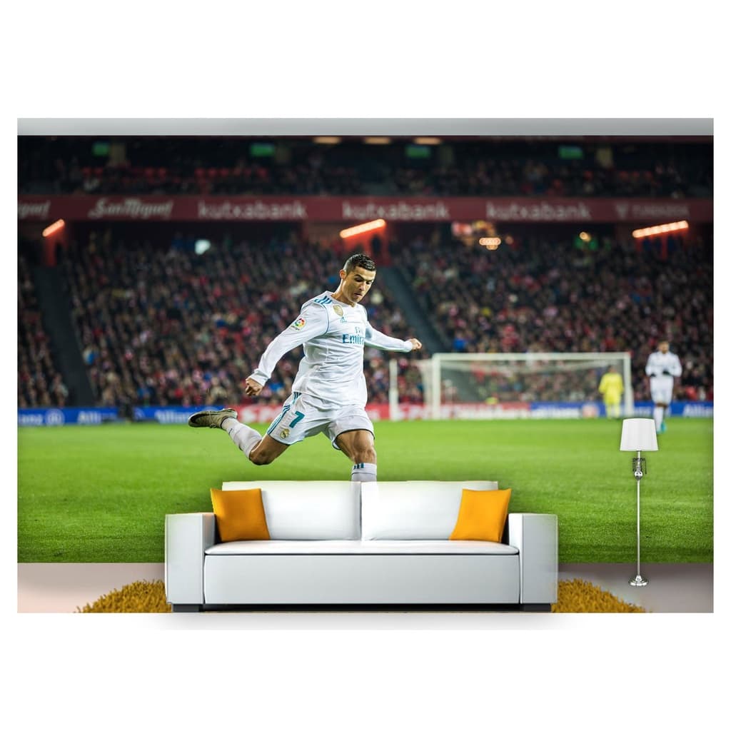 papel de parede Esportes Futebol Bola Campo 3D 7,5m² SPT42