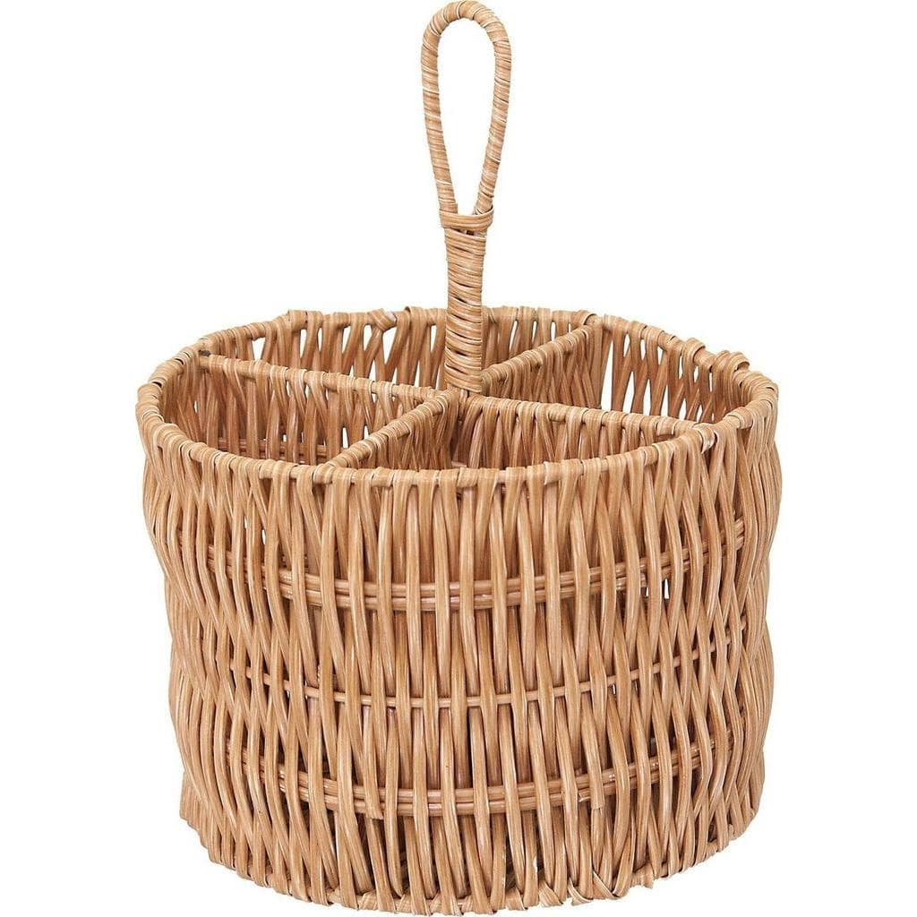 Porta Talher Redondo Vertical Claro Rattan