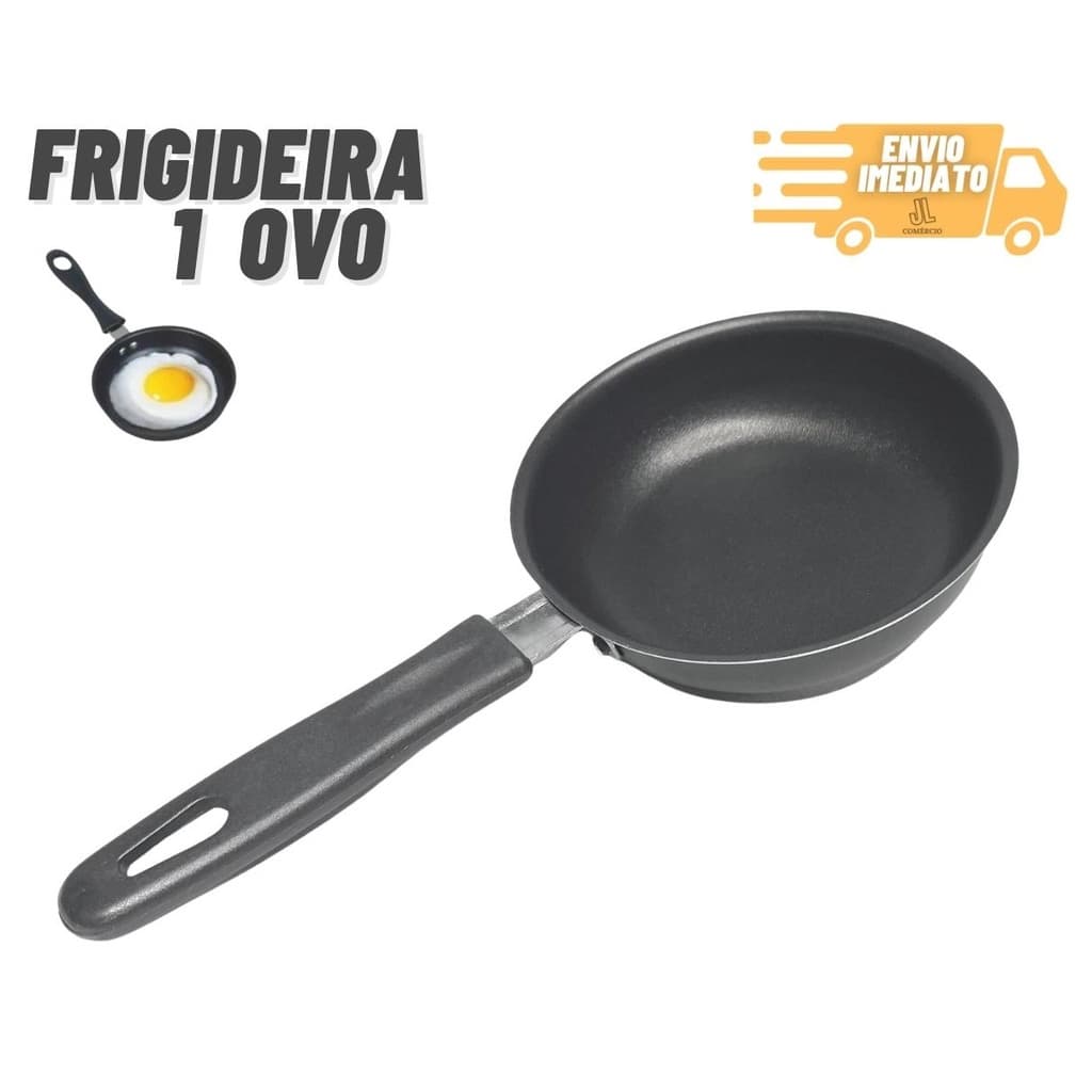 Frigideira Antiaderente Teflon 12 cm Fritar 1 Ovo Preta