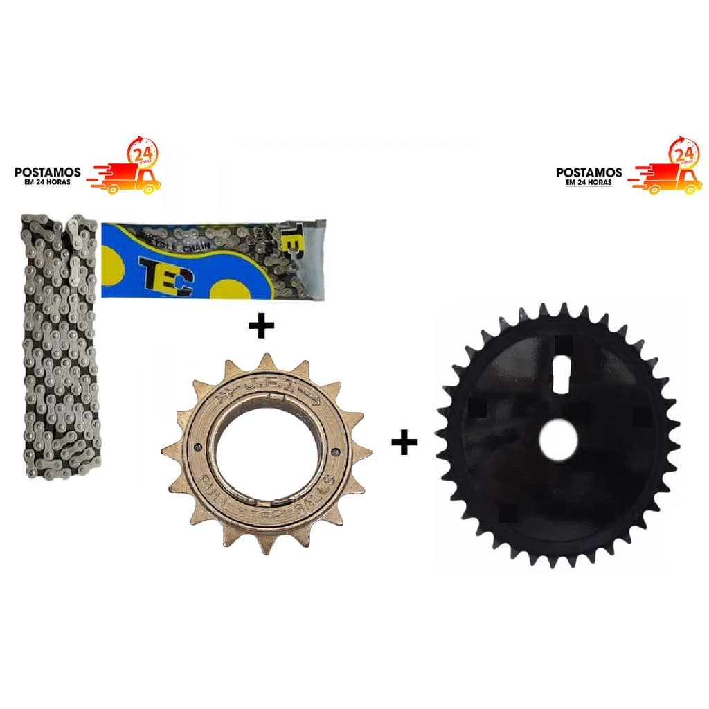 Kit Relação P/ Bicicleta Aro 20 Corrente Catraca 18d E Coroa 40d