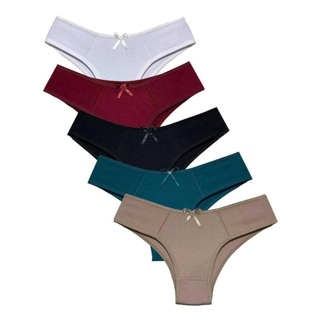 Kit 10 Calcinhas Algodão Feminina Confortável Antialérgica Tanga Cotton Tradicional Biquíni Básica