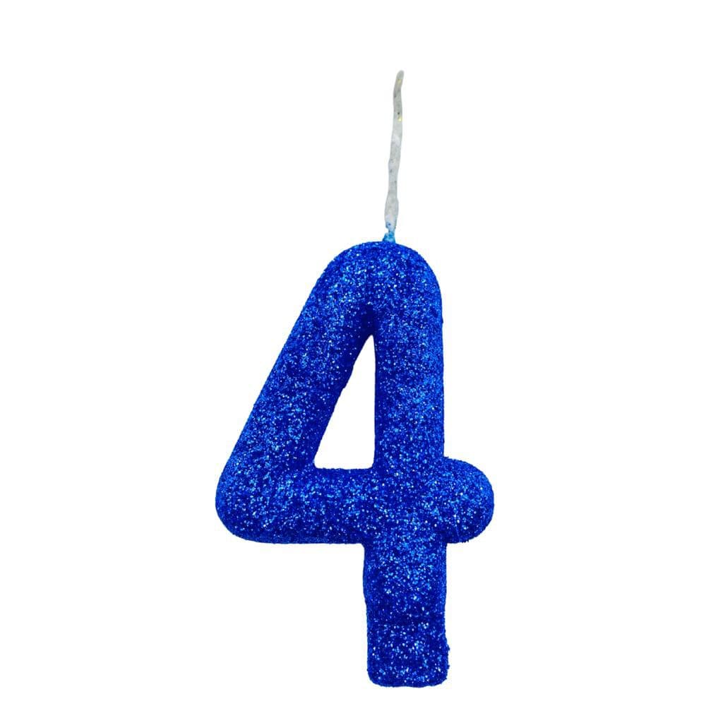 Velas Super Max De Aniversário - Números + Glitter -  1 Uni